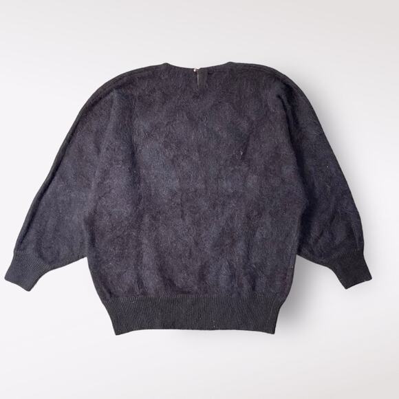 Kamiran Vintage Angora and Lambs Wool Beaded Sweater Size L - Picture 5 of 7